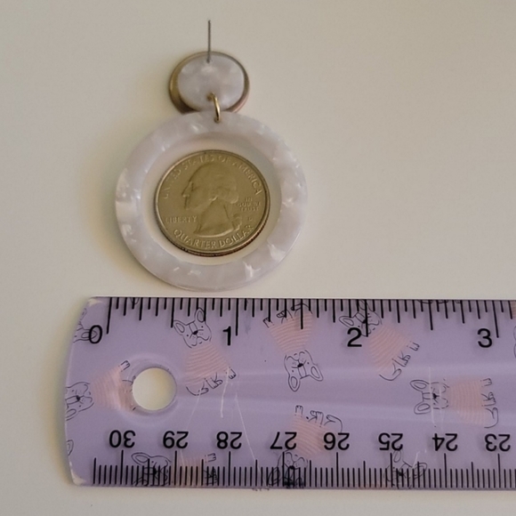 Marble Hoop Drop Earrings - Picture 5 of 8